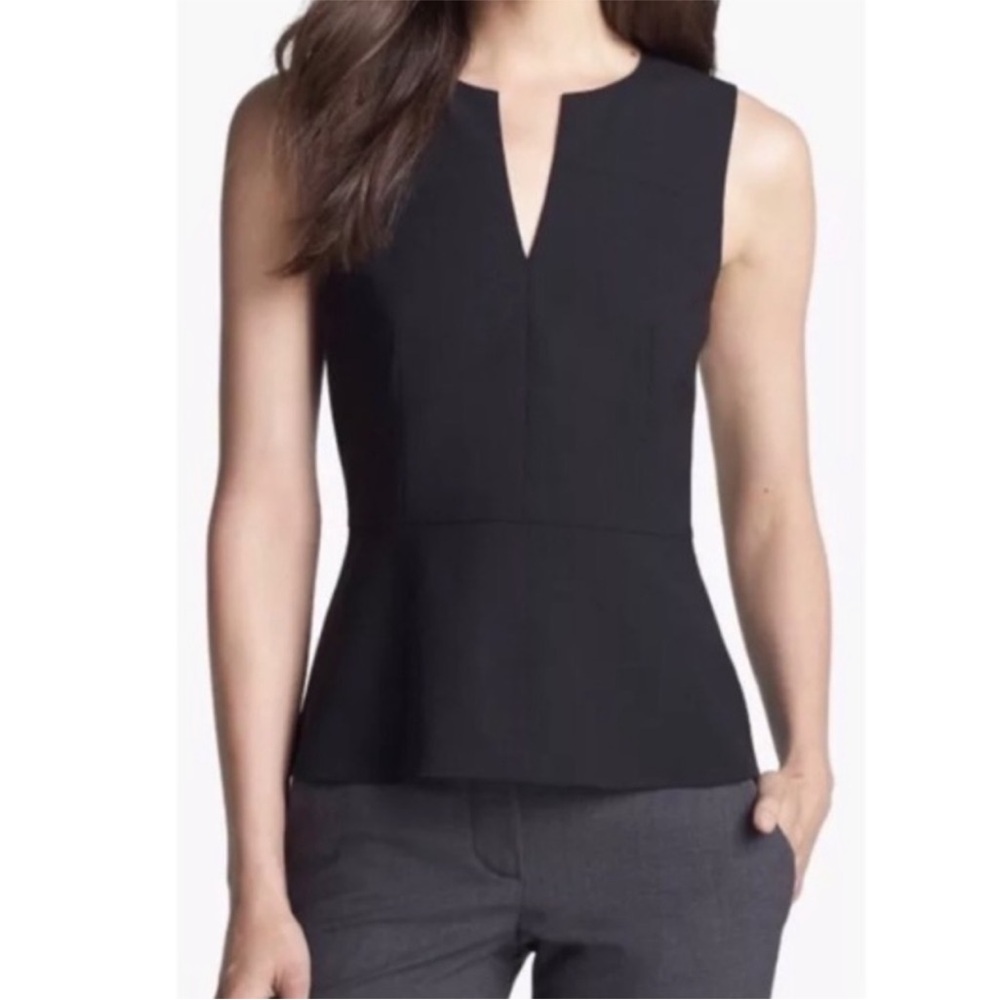 Vintage Theory Etia Urban Black Wool Blend Peplum Top Sleeveless Size Small